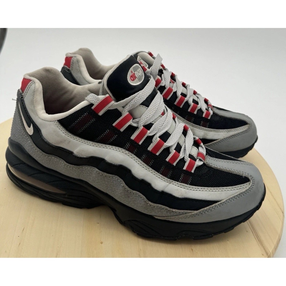 Nike Air Max 95 GS 905348-036 Black Gray Red 7Y 8.5W Retro Mesh Leather Shoes